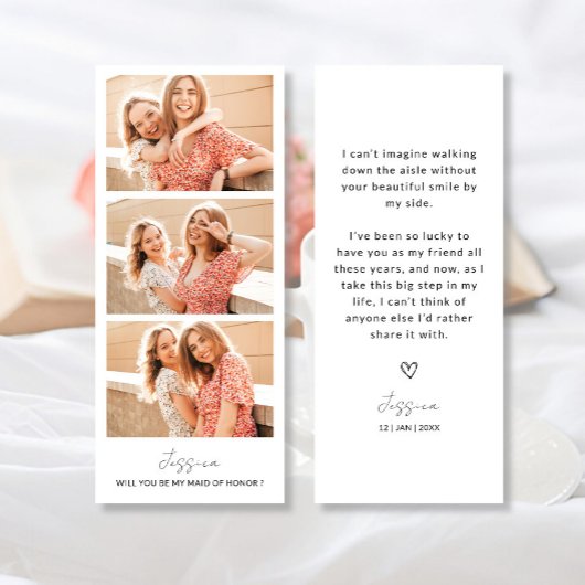 フォトストリップ3写真ブリデスメイド提案カード セーブザデート