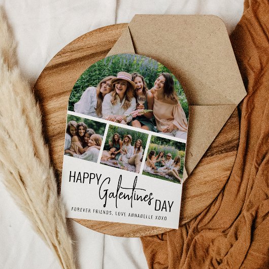 フォトストリモダンップコラージュのアーチ型ガメンズデー 招待状