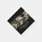 フォトストリモダンップシンプル3フォト結婚ズ スタンダードカクテルナプキン (角)