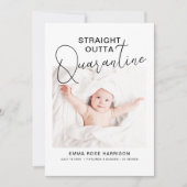 フォトストレートアウト検疫誕生 案内状 (正面)