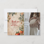フォトストロベリーベビースイートシャワー サンキューカード (正面)