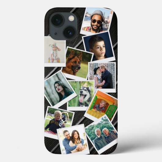 フォトスナップショットコラージダークウッドプランクス Case-Mate iPhoneケース (裏面)