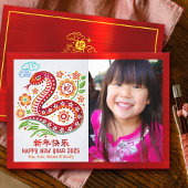 フォトスネーク中国のペーパーカット旧正月2025 シーズンカード