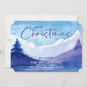 フォトスノーウィーマウンテンズメリークリスマスホリデーカード シーズンカード (正面)