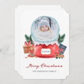 フォトスノーグローブホリデーカード シーズンカード (正面/裏面)