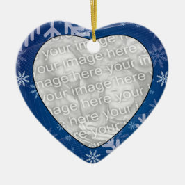 フォトスノーフレークの追加ハートオーナメント セラミックオーナメント