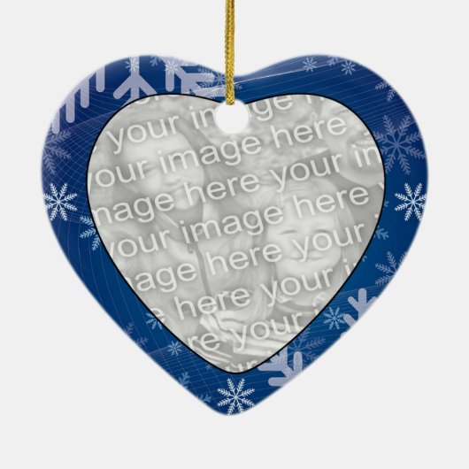 フォトスノーフレークの追加ハートオーナメント セラミックオーナメント (裏面)