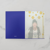 フォトスノーフレークスフォイルホリデーカード 箔シーズンカード (外側レイダウン)