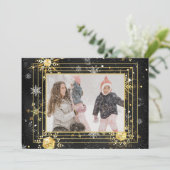 フォトスノーフレークモダンホリデーカード シーズンカード (スタンド正面)