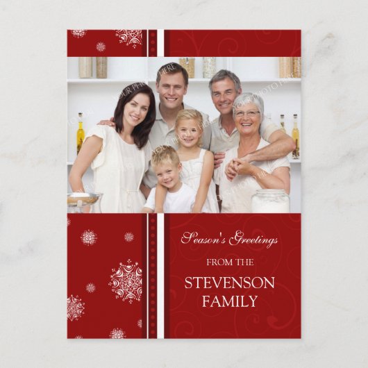 フォトスノーフレーク・シーズンのグリーティングポストカード シーズンポストカード (正面)