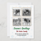 フォトスノーフレークInstagramコラージクリスマスカード シーズンカード (正面)