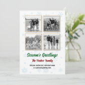 フォトスノーフレークInstagramコラージクリスマスカード シーズンカード (スタンド正面)