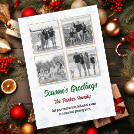 フォトスノーフレークInstagramコラージクリスマスカード シーズンカード