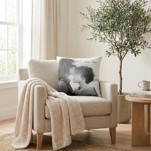 フォトスパーソナライズされたクリプエレガントト記念日文字 クッション