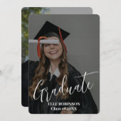 フォトスパーソナライズされたモキーエレガントグラッド 招待状 (正面/裏面)