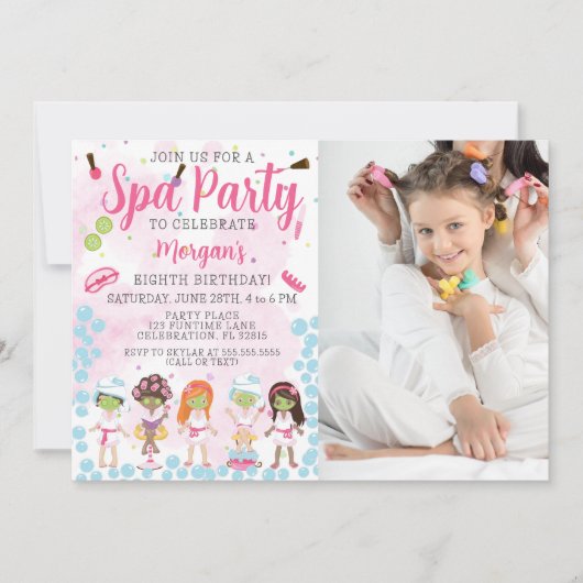 フォトスパ誕生日パーティーへの招待 招待状 (正面)