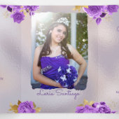 フォトスペインのパールとパープルバラキンセアニェラ 三つ折り招待状 (内部中)