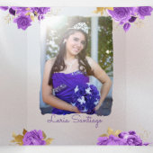 フォトスペインのパールとパープルバラキンセアニェラ 三つ折り招待状 (内部中)