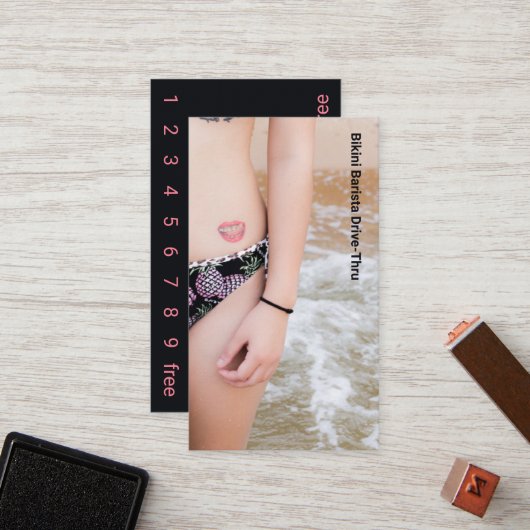 フォトスマイルビキニコーヒードライブスルーロイヤリティカード ロイヤリティカード (正面/裏面インサイチュ)