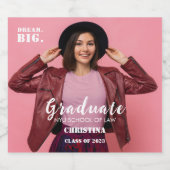 フォトスモダンエレガントクリプトの卒業 スパークリングワインラベル (シングルラベル)