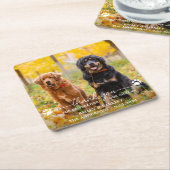 フォトスモダンクリプトありがとう犬のペット結婚ズ スクエアペーパーコースター (アングル)