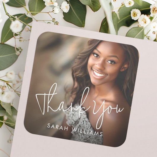 フォトスモダンクリプトの感謝してい卒業式あなた スクエアシール