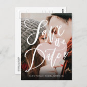 フォトスモダンクリプトエレガント日付の保存 ポストカード (正面/裏面)