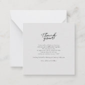 フォトスモダンクリプト結婚のThank You Note Card ノートカード (裏面)