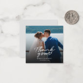 フォトスモダンクリプト結婚のThank You Note Card ノートカード (正面/裏面インサイチュ)