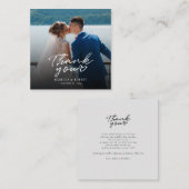 フォトスモダンクリプト結婚のThank You Note Card ノートカード (正面/裏面)