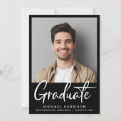 フォトスモダンクリプト黒卒業 案内状 (正面)