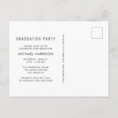 フォトスモダンタップ卒業パーティー インビテーションポストカード (裏面)