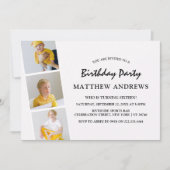 フォトスモダントリップコラージュ |任意の年齢 |誕生日 招待状 (正面)