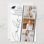 フォトスモダントリップホワイト卒業発表 案内状 (正面)