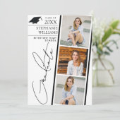 フォトスモダントリップホワイト卒業発表 案内状 (スタンド正面)