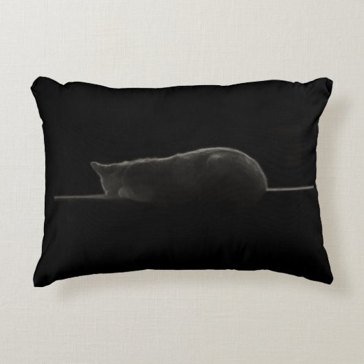 フォトスリーピングキャットシルエット アクセントクッション (正面)
