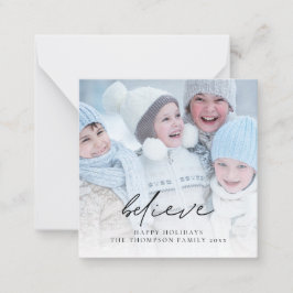 フォトス信じクリプト名クリスマスハッピーホリデー ノートカード