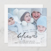 フォトス信じクリプト名クリスマスハッピーホリデー ノートカード (正面/裏面)