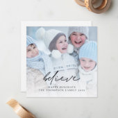 フォトス信じクリプト名クリスマスハッピーホリデー ノートカード (正面/裏面インサイチュ)