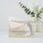 フォトス素朴クリプモダントの結婚サンキューカード (スタンド正面)