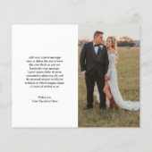 フォトス素朴クリプモダントの結婚サンキューカード (裏面)