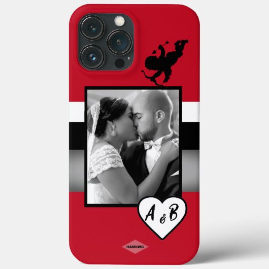 フォトセル電話ケースホワイトハートグラフィックHAMbWG Case-Mate iPhoneケース (裏面)