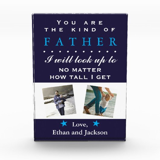 フォトセンチメンタル父の日誕生日ガラスブロック フォトブロック (正面)