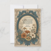 フォトセージグリーンアールヌーボーアルフォンスミュシャウェディン サンキューカード (裏面)