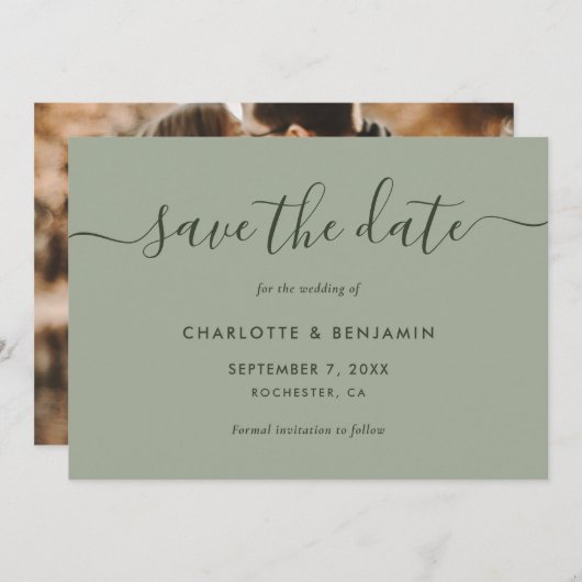 フォトセージグリーン結婚ズ 案内状 (正面/裏面)