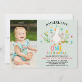 フォトセージワン間抜けグース1歳招待状 招待状 (正面)