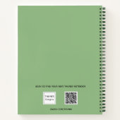 フォトセージ緑のモノグラム名 ノートブック (裏面)