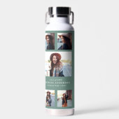 フォトセージ緑の卒業スクリプモダントエレガント ウォーターボトル (正面)