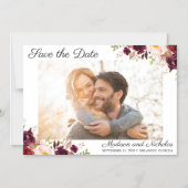 フォトセーブザデートマグネットマルサラピンクの花 マグネット招待状 (正面)