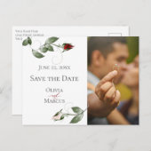 フォトセーブ・ザ・デイト赤面ロゼとカベルネフローラ ポストカード (正面/裏面)